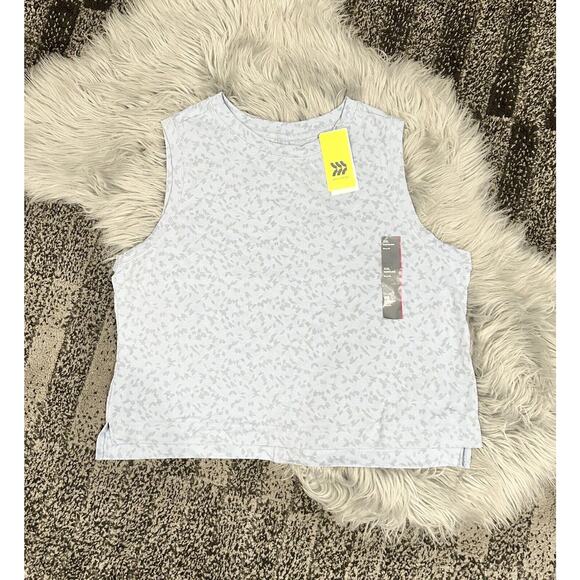 Women's Crop Active Tank Top - All in Motion Light Blue XXlarge - Picture 2 of 3